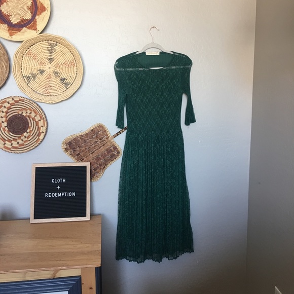 jianshan Dresses & Skirts - Designer Jianshan emerald green lace dress | xs